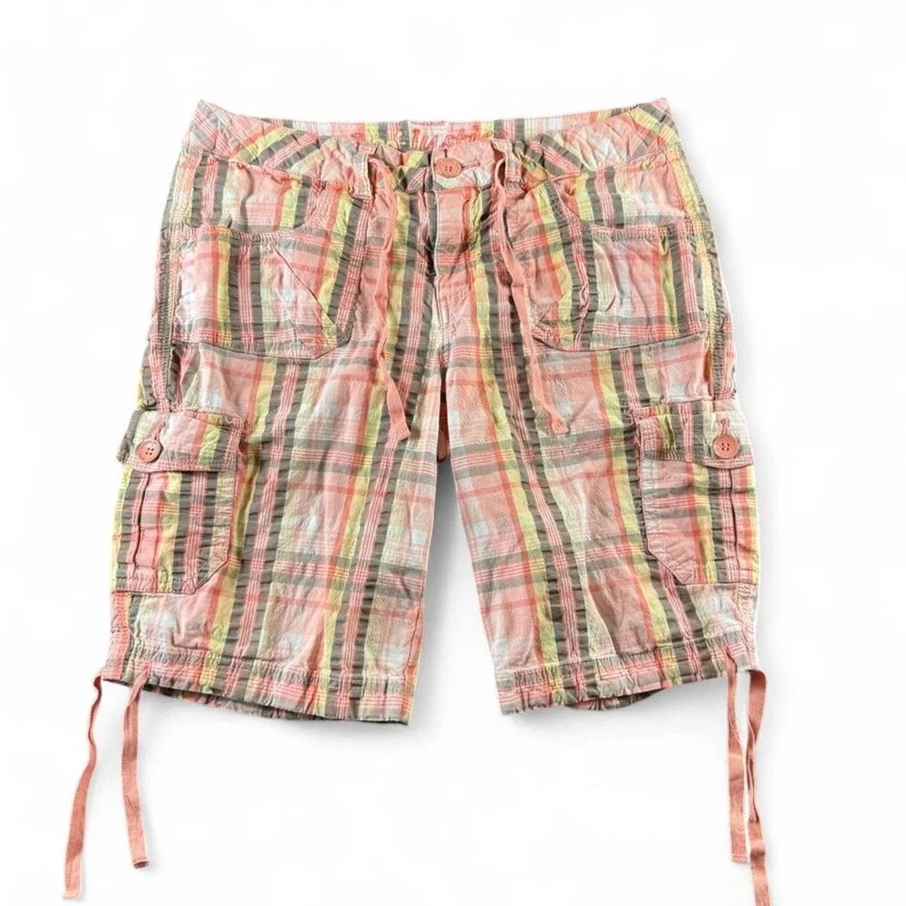 Y2K Justice Plaid Bermuda Shorts
